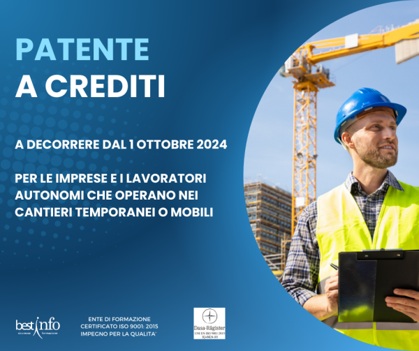 Arriva la patente a crediti: cosa cambia in cantiere